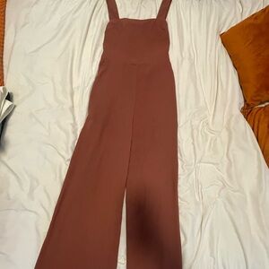 Mauve wide leg jumpsuit with tie back